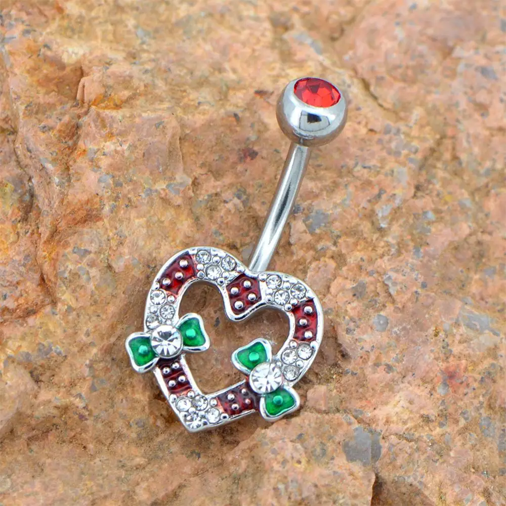 Body Punk 14g Heart Bow Belly Button Rings Christmas Navel Rings Green Red Enamel Belly Piercing Body Jewelry
Body Punk 14g Heart Bow Belly Button Rings Christmas Navel Rings Green Red Enamel Belly Piercing Body Jewelry