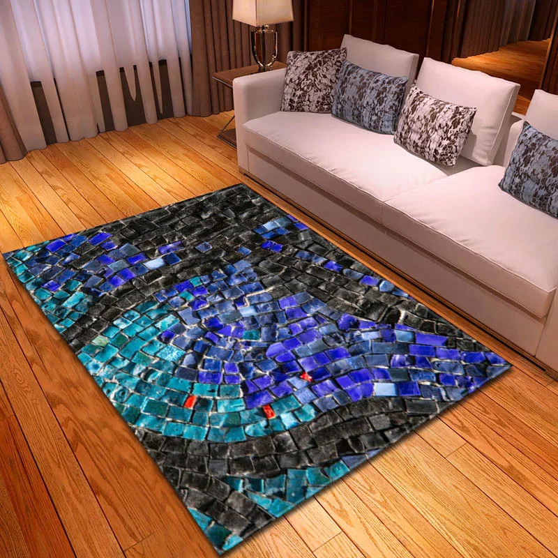 

2019 New Parlor Carpet Geometric Antiskid Home Rugs Rectangle Decoration Floor Mat Tapis For Room Bedroom Tapetes Carpets Living