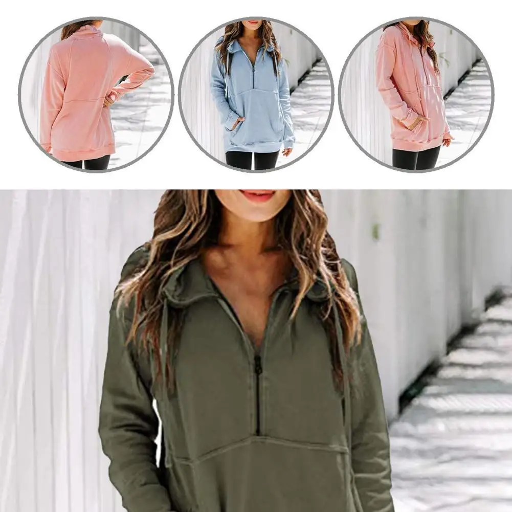 Top Simple Solid Color Half Zipper Sweatshirt Lady Zipper Coat Half Zipper Streetwear
Top Simple Solid Color Half Zipper Sweatshirt Lady Zipper Coat Half Zipper Streetwear