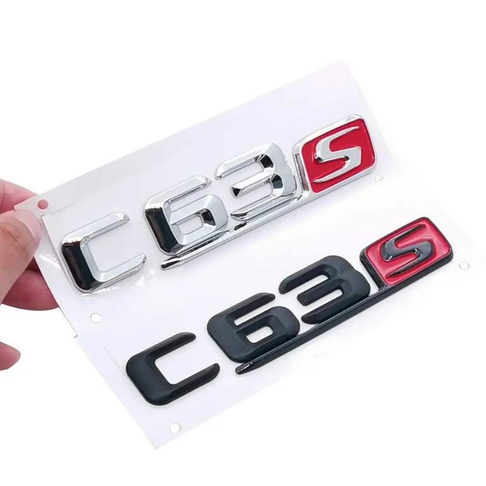OTOKIT Chrome ABS C63s C43s Plastic Car Trunk Rear Letters Badge Emblem Emblems Decal Sticker for Mercedes Benz C Class C63S C43 |