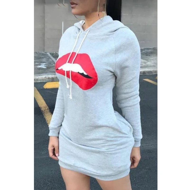 Women Hooded Dress Plus Size S-5XL Evening Party Beach Dresses Big Lips Print Holiday Wear Women Dress For Summer Clothes Cotton 
Women Hooded Dress Plus Size S-5XL Evening Party Beach Dresses Big Lips Print Holiday Wear Women Dress For Summer Clothes Cotton