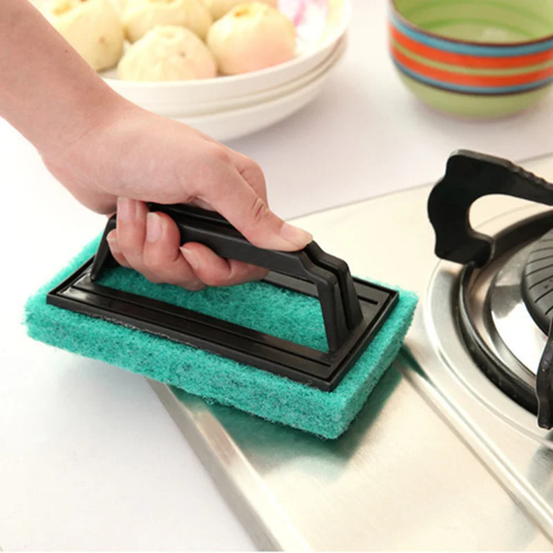 Sponge Scouring Pads with Handle Household Cleaning Sink Scrubber, Pot Brush Scrubbers Kitchen Cooking Utensil Cleaning Tools
Sponge Scouring Pads with Handle Household Cleaning Sink Scrubber, Pot Brush Scrubbers Kitchen Cooking Utensil Cleaning Tools