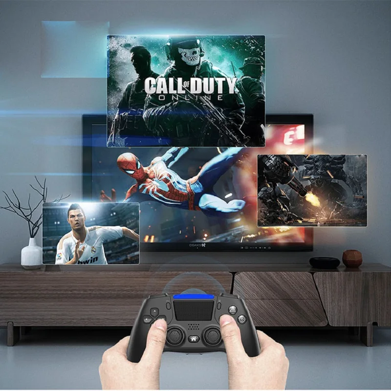 AOLION Most popular Bluetooth wireless controller with touch pad 3D joystick Doublemotor 6 Axis gamepad for PS4 Touch Controller
AOLION Most popular Bluetooth wireless controller with touch pad 3D joystick Doublemotor 6 Axis gamepad for PS4 Touch Controller