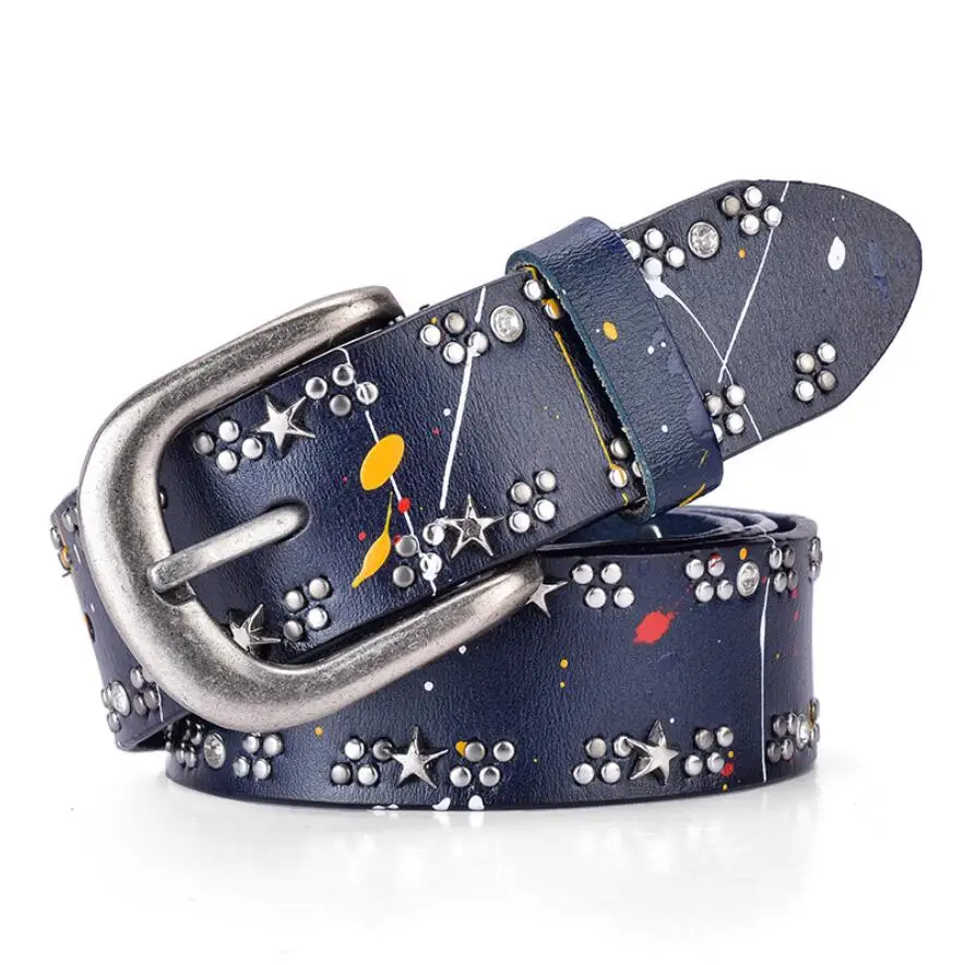 Women Stars Diamond and Rivet Belt Genuine Leather Designer Jeans Belts Punk Unique Waistband Strap Quality Guarantee XKS159
Women Stars Diamond and Rivet Belt Genuine Leather Designer Jeans Belts Punk Unique Waistband Strap Quality Guarantee XKS159
