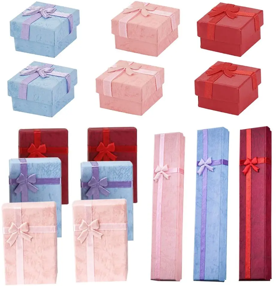 15pcs Gift Box with Lid Square Paper Gifts Boxes with Bow-knot for Jewelry Display-rings Necklaces Earrings Gift Packaging Box
15pcs Gift Box with Lid Square Paper Gifts Boxes with Bow-knot for Jewelry Display-rings Necklaces Earrings Gift Packaging Box