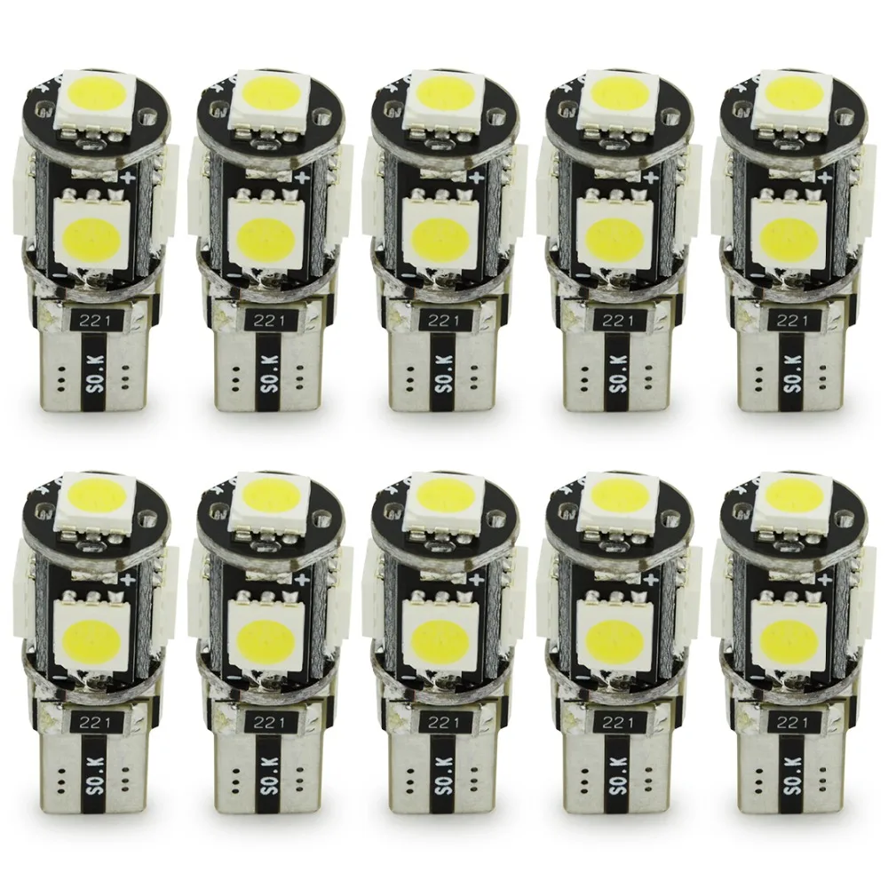 10 шт. белые светодиодсветодиодный лампы T10 W5W 5050 5SMD Canbus без ошибок для габаритных огней 192 168 194, подсветка номерного знака 12 В
10 шт. белые светодиодсветодиодный лампы T10 W5W 5050 5SMD Canbus без ошибок для габаритных огней 192 168 194, подсветка номерного знака 12 В