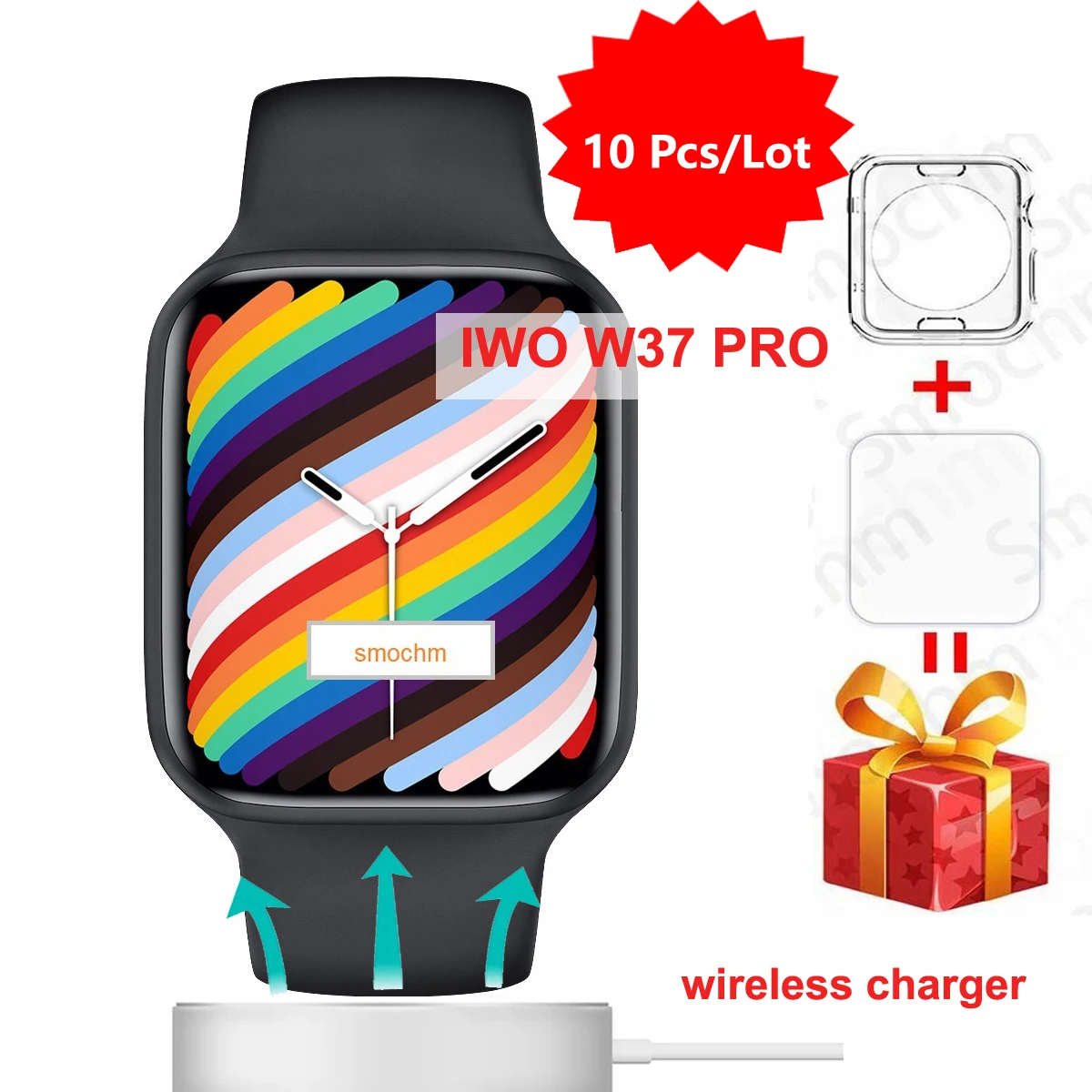 Смарт-часы Smochm IWO W37Pro, 10 шт./Лот, серия 7, персонализированные лица, Bluetooth-совместимый монитор сердечного ритма, PK W26 W506
Смарт-часы Smochm IWO W37Pro, 10 шт./Лот, серия 7, персонализированные лица, Bluetooth-совместимый монитор сердечного ритма, PK W26 W506