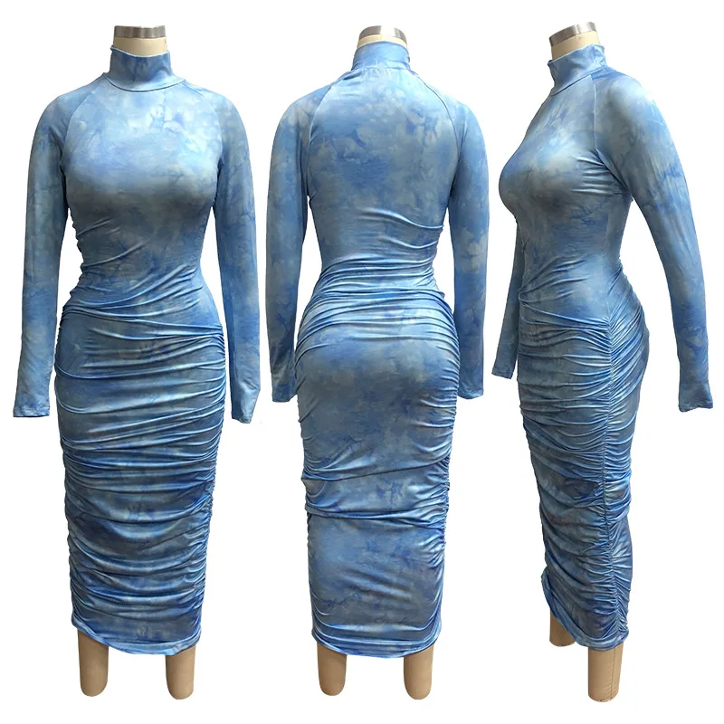Autumn Skinny Ruched Tie Dye Print Long Women Dress Sexy Long Sleeve Bodycon Streetwear Club Party Dress Outfits
Autumn Skinny Ruched Tie Dye Print Long Women Dress Sexy Long Sleeve Bodycon Streetwear Club Party Dress Outfits