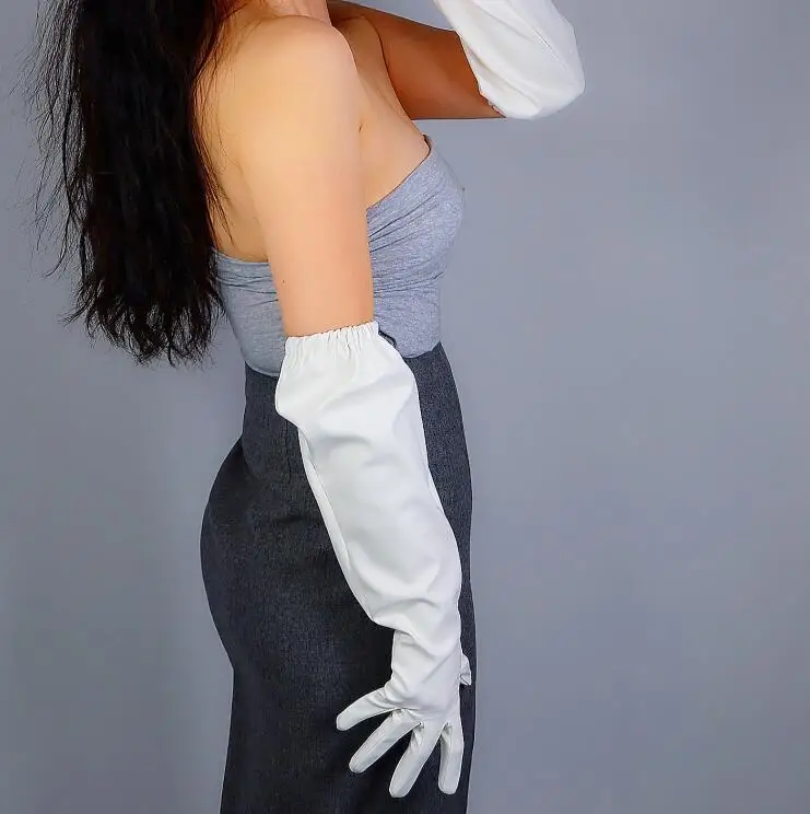 Women's faux pu leather wide sleeve long gloves female lantern sleeve elastic pu leather plus size gloves 50cm R2533
Women's faux pu leather wide sleeve long gloves female lantern sleeve elastic pu leather plus size gloves 50cm R2533