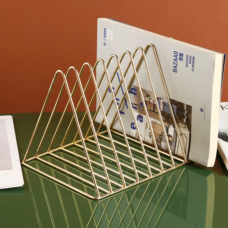 Simple desktop iron art bookshelf, office desk file book magazine storage shelf creativity 
Simple desktop iron art bookshelf, office desk file book magazine storage shelf creativity