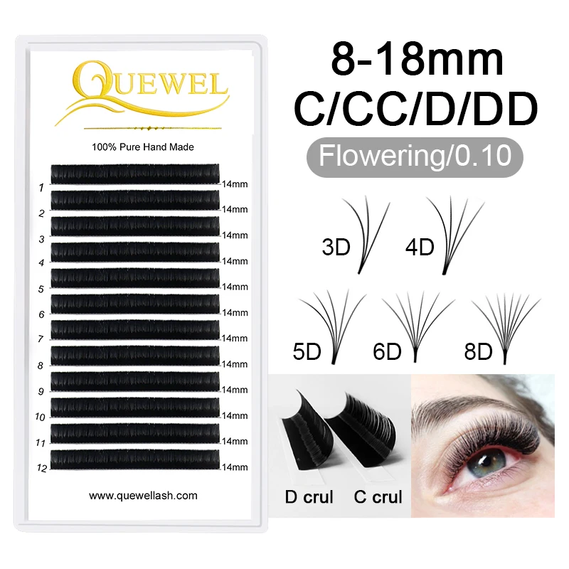 Quewel Automatic Flowering Eyelash Thickness 0.10mm Self-making Lash All size Easy Fan Eyelashes Extension Volume 3D/8D/10D/20D
Quewel Automatic Flowering Eyelash Thickness 0.10mm Self-making Lash All size Easy Fan Eyelashes Extension Volume 3D/8D/10D/20D
