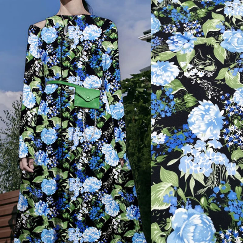 140CM Wide 20MM Stretch Blue Floral Print Twill Silk Fabric for Summer Spring Plants Blouse Dress Cheongsam Pants 1Meter D1141
140CM Wide 20MM Stretch Blue Floral Print Twill Silk Fabric for Summer Spring Plants Blouse Dress Cheongsam Pants 1Meter D1141