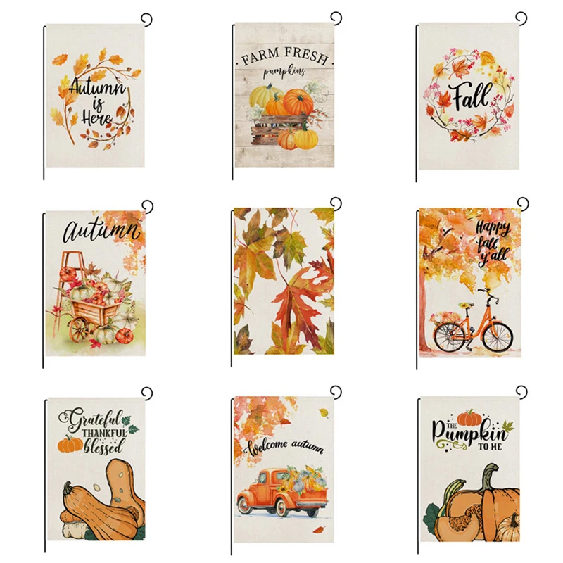 Garden Flag Autumn Seasonal Banner Happy Fall Decoration Christmas Party decor Festival Pumpkin Flag No flagpole
Garden Flag Autumn Seasonal Banner Happy Fall Decoration Christmas Party decor Festival Pumpkin Flag No flagpole