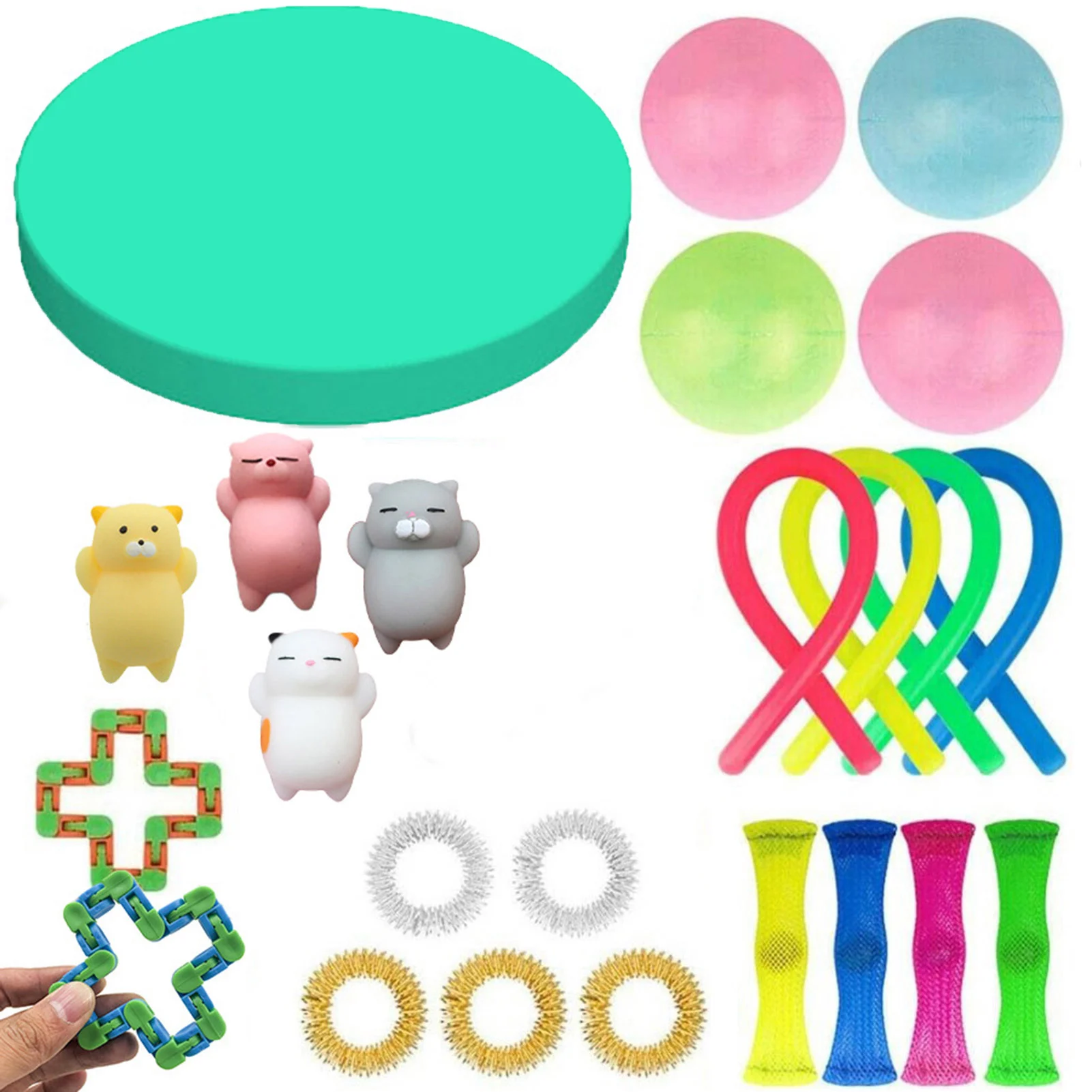 

25PCS Fidget Sensory Decompression Toy Marble Ball EDC Autism ADHD Anxiety Relief Focus Kids Push Bubble Antistress Fidget Toys