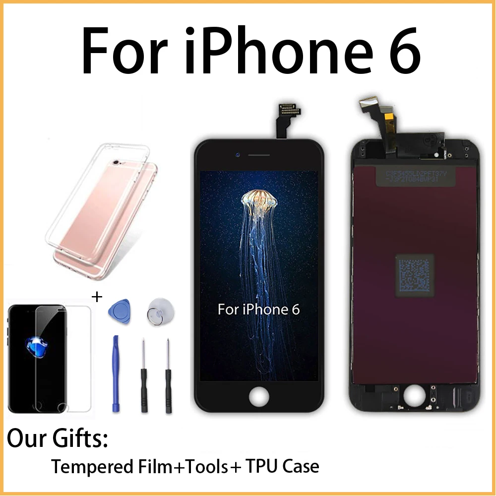 ЖК дисплей заводской продажи для iPhone 6 3D сенсорный экран дигитайзер сборка