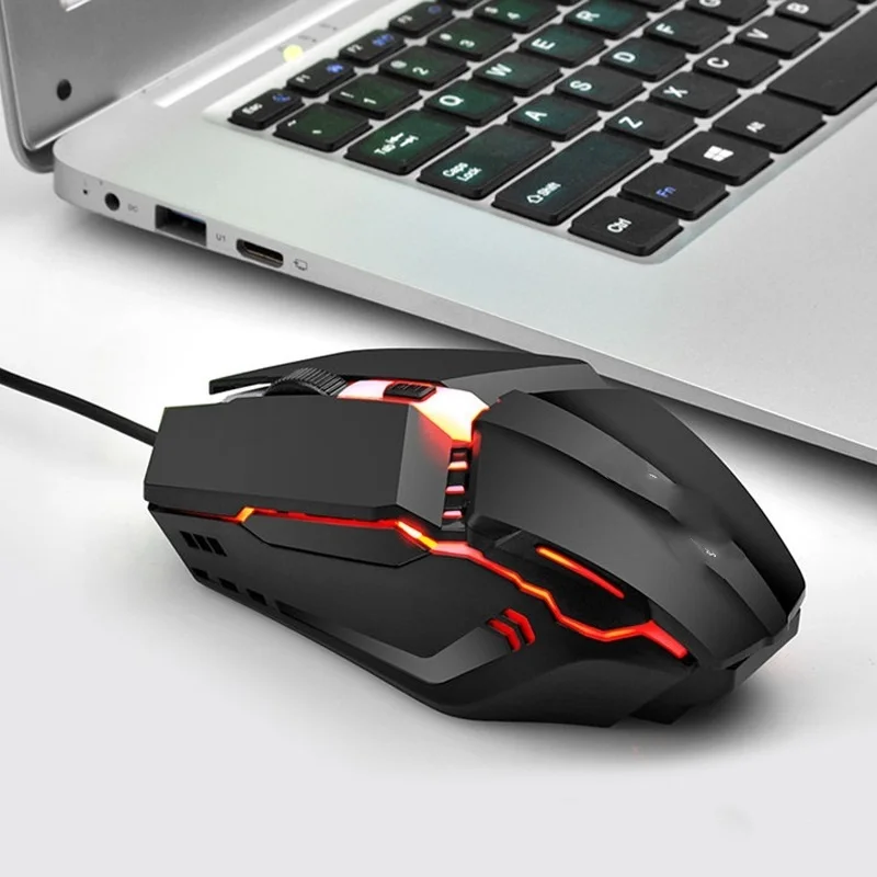 

M11 Gaming Electronic Sports RGB Streamer Horse Running Luminous USB Wired PC Computer 1600DPI Laptop Mouse Both hands