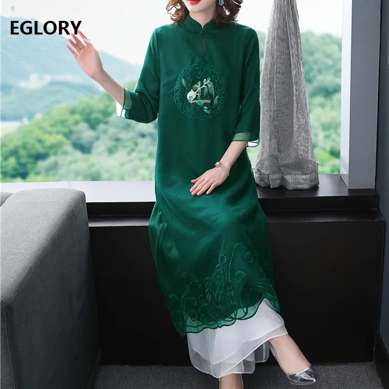 Elegant 1950s Style Dress 2020 Spring Summer Women Vintage Embroidery Three Quater Sleeve Mid-Calf Loose Blue Green Dress XXL
Elegant 1950s Style Dress 2020 Spring Summer Women Vintage Embroidery Three Quater Sleeve Mid-Calf Loose Blue Green Dress XXL