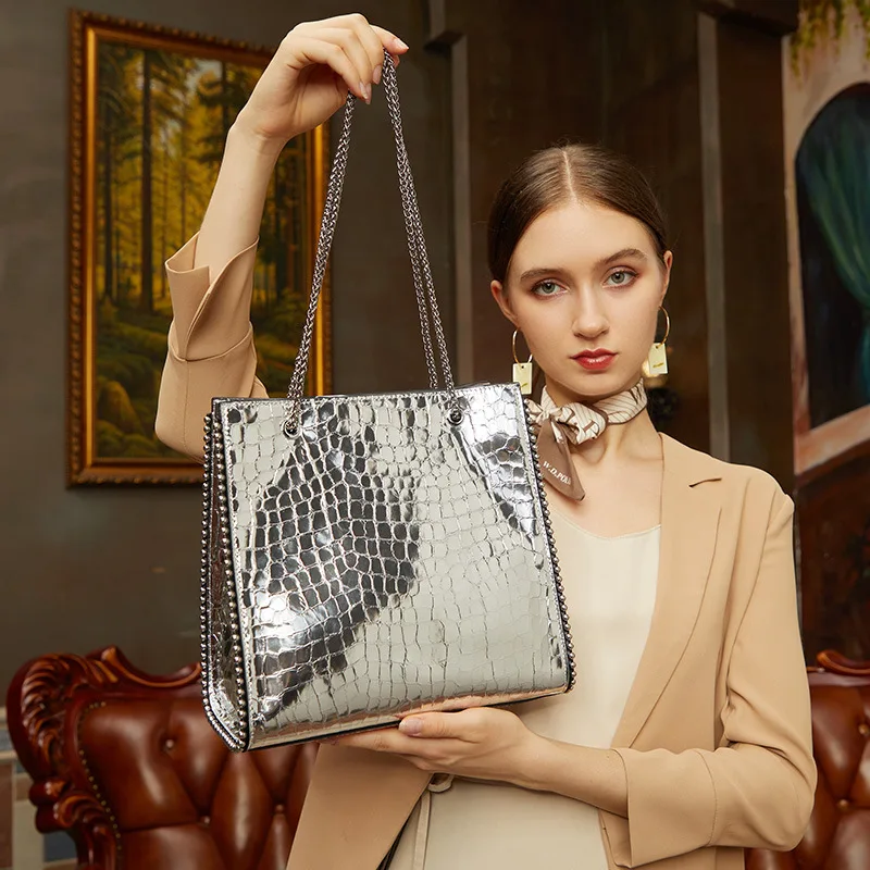 First Layer Cowhide Beaded Chain Bag for Women New Stone Pattern Genuine Leather Women's Bag Tote Bag Shoulder Crossbody Big Bag
First Layer Cowhide Beaded Chain Bag for Women New Stone Pattern Genuine Leather Women's Bag Tote Bag Shoulder Crossbody Big Bag
