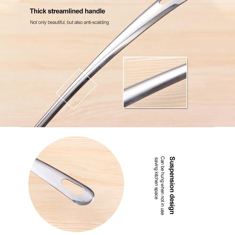 High Quality 1pc Thick Stainless Steel Rice Ladle Spoon Long Handle Round Rice Spoon Kitchen Cookware Hot Pot Spoon Cooking Tool
High Quality 1pc Thick Stainless Steel Rice Ladle Spoon Long Handle Round Rice Spoon Kitchen Cookware Hot Pot Spoon Cooking Tool