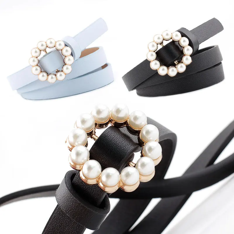Fashion Pearl Decorative Belt Ladies Belt Round Pin Buckle Pearl Belts Women's Casual Solid PU Leather Thin Belt
Fashion Pearl Decorative Belt Ladies Belt Round Pin Buckle Pearl Belts Women's Casual Solid PU Leather Thin Belt