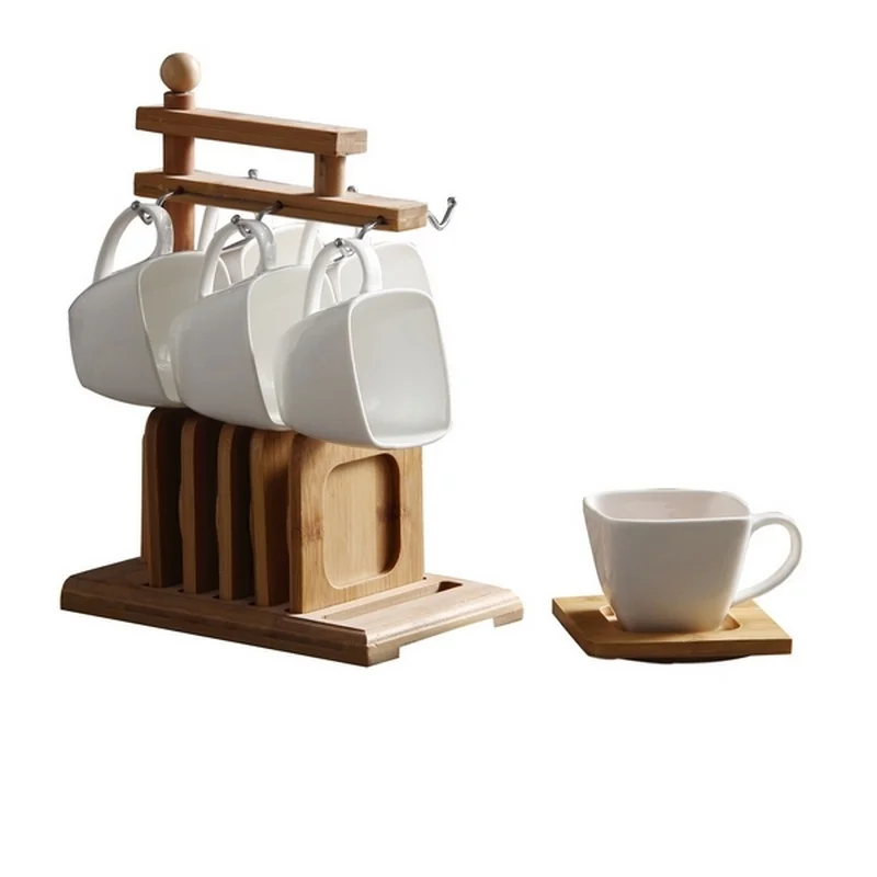 Coffee cup and saucer set wood rack brief white afternoon tea cup and saucer home ceramic coffee and tea WF1019
Coffee cup and saucer set wood rack brief white afternoon tea cup and saucer home ceramic coffee and tea WF1019