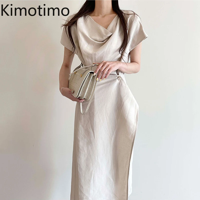 Kimotimo Woman Dress French Temperament Pile Collar Irregular Buckle Waist Short Sleeve Split Dresses Korean Simplicity Fashion
Kimotimo Woman Dress French Temperament Pile Collar Irregular Buckle Waist Short Sleeve Split Dresses Korean Simplicity Fashion