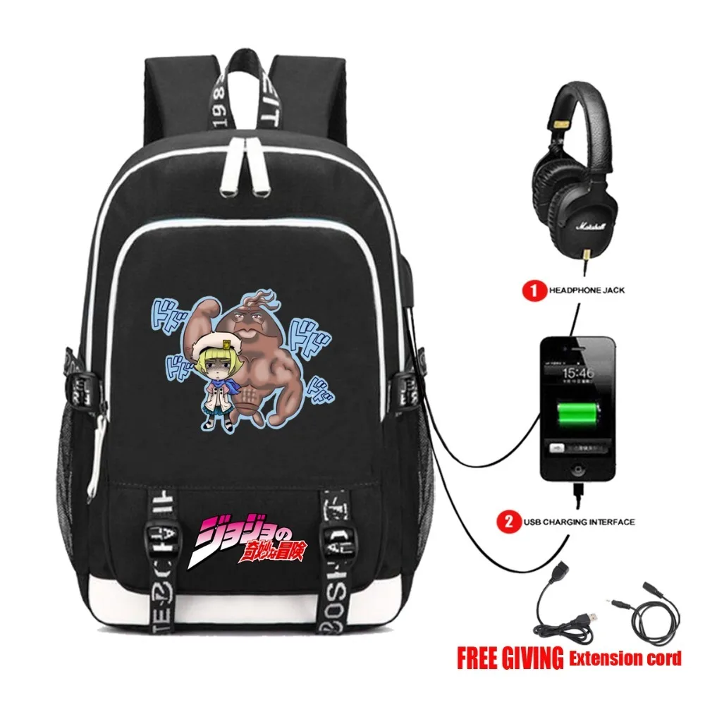 USB Charge Headphone Jack Teenagers School Bags Laptop Travel Backpack Shoulder Bags anime JoJo's Bizarre Adventure backpack
USB Charge Headphone Jack Teenagers School Bags Laptop Travel Backpack Shoulder Bags anime JoJo's Bizarre Adventure backpack