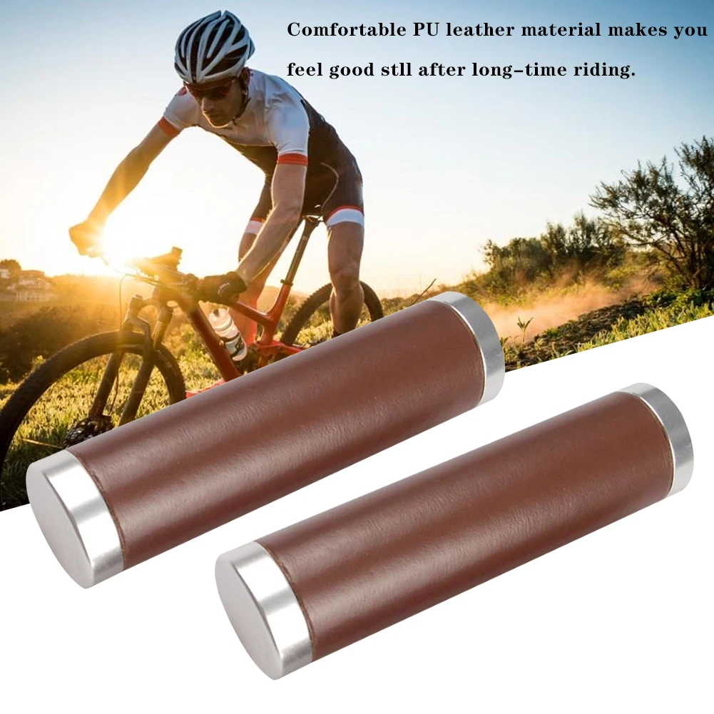 1Pair Bike Handle Grips PU Leather Soft Rubber Bicycle Beach Cruiser Mountain Bike Handlebar Grips Black Brown
1Pair Bike Handle Grips PU Leather Soft Rubber Bicycle Beach Cruiser Mountain Bike Handlebar Grips Black Brown