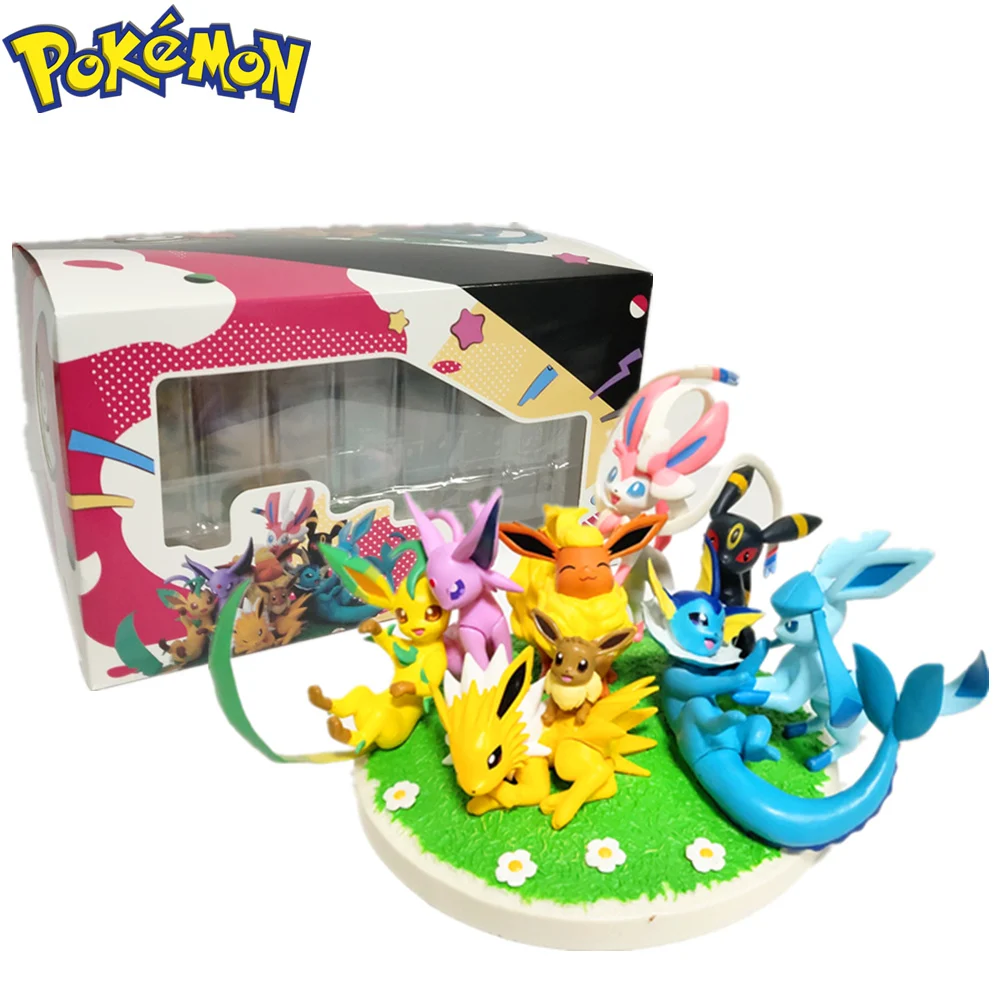 Аниме Покемон Иви Семья драгоценный камень Vaporeon Jolteon Flareon игрушечных пластиковых