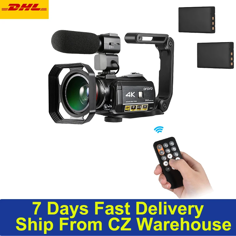 ORDRO AC3 4K WiFi Digital Video Camera Camcorder DV Recorder 24MP 30X Zoom IR Night Vision 3.1 Inch IPS LCD Touchscreen
ORDRO AC3 4K WiFi Digital Video Camera Camcorder DV Recorder 24MP 30X Zoom IR Night Vision 3.1 Inch IPS LCD Touchscreen