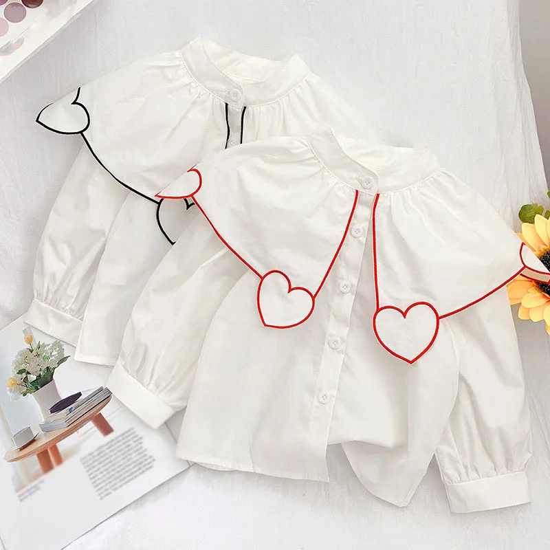 Spring Autumn Girls Shirt Long Sleeve Children'S Clothing Love Korean Personality Lapel Baby Kids Pure White Shirt Casual Top
Spring Autumn Girls Shirt Long Sleeve Children'S Clothing Love Korean Personality Lapel Baby Kids Pure White Shirt Casual Top