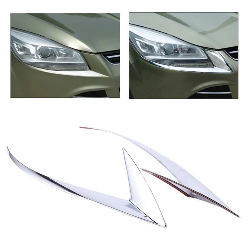 2Pcs ABS Chrome Front Plated Headlight Cover Head Light Lamp Eyelid Eyebrow Trim for Ford Escape Kuga 2013-
2Pcs ABS Chrome Front Plated Headlight Cover Head Light Lamp Eyelid Eyebrow Trim for Ford Escape Kuga 2013-
