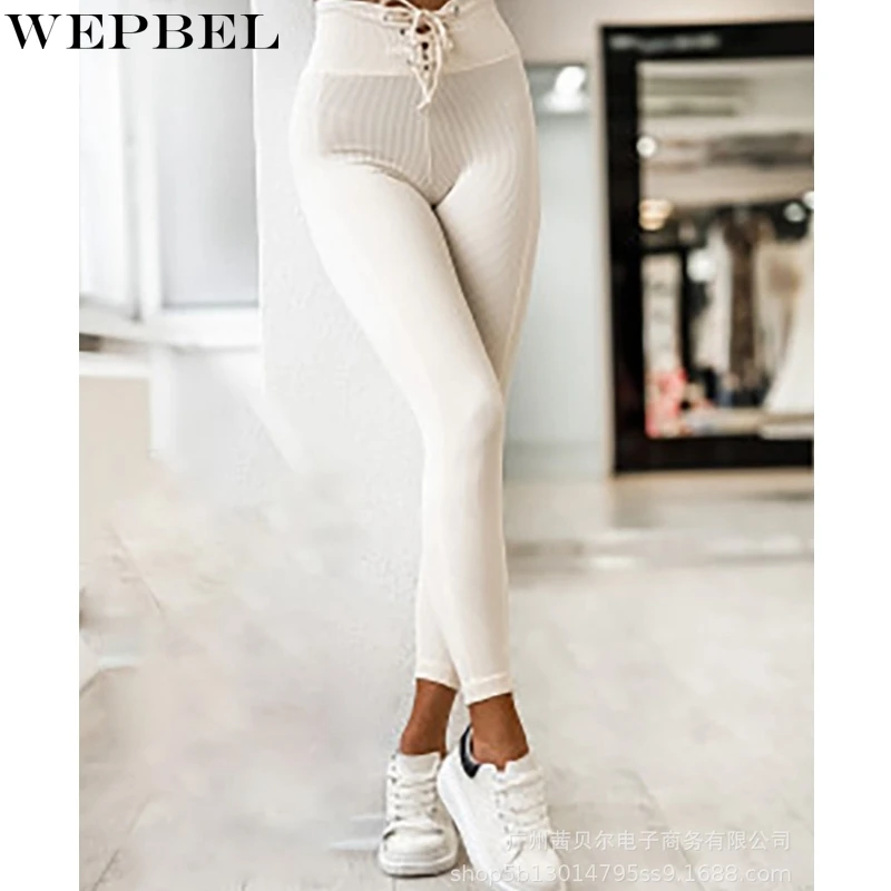 WEPBEL Casual Slim Long Pants Women's Bandage Solid Color Trousers Autumn Fashion High Waist Knit Pencil Pants
WEPBEL Casual Slim Long Pants Women's Bandage Solid Color Trousers Autumn Fashion High Waist Knit Pencil Pants