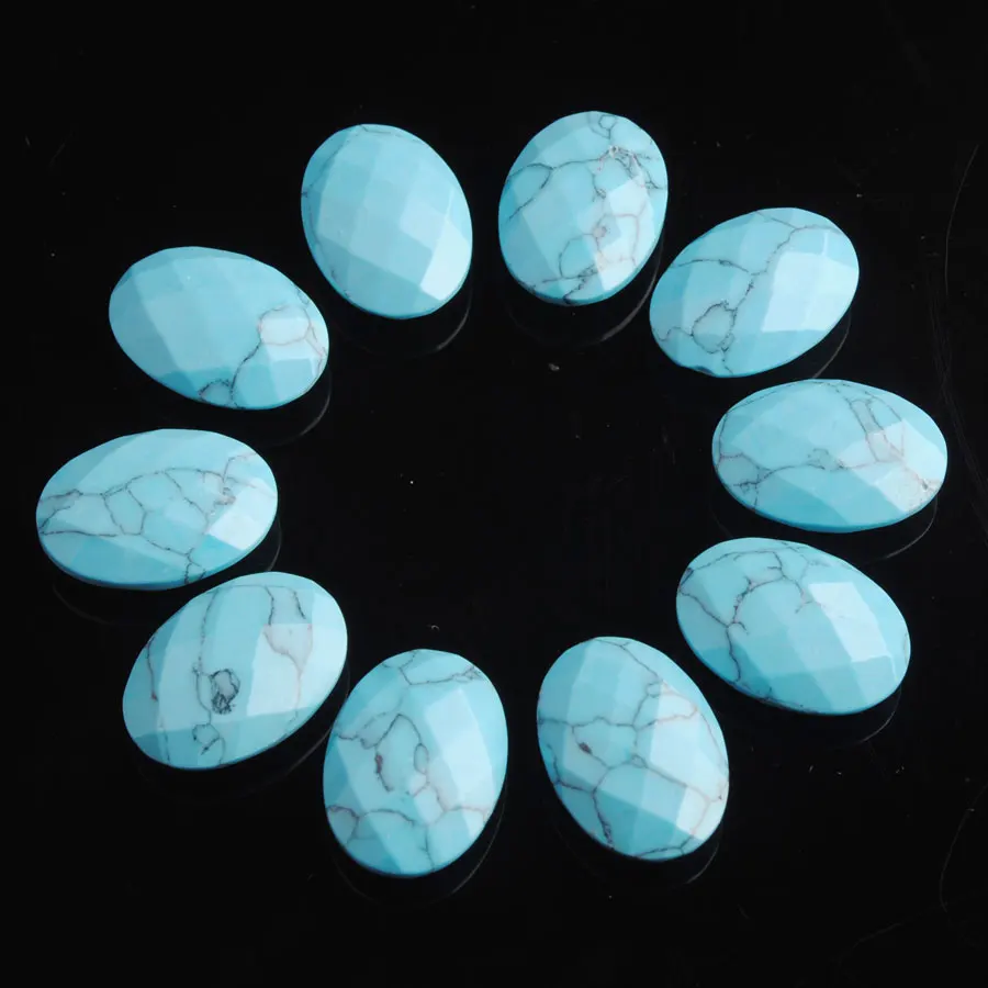 Oval Bead Natural Stone Blue Turquoises Facted 13x18x6 mm Cabochon Beads for Jewelry Ring Making Necklace DIY PZ9036
Oval Bead Natural Stone Blue Turquoises Facted 13x18x6 mm Cabochon Beads for Jewelry Ring Making Necklace DIY PZ9036