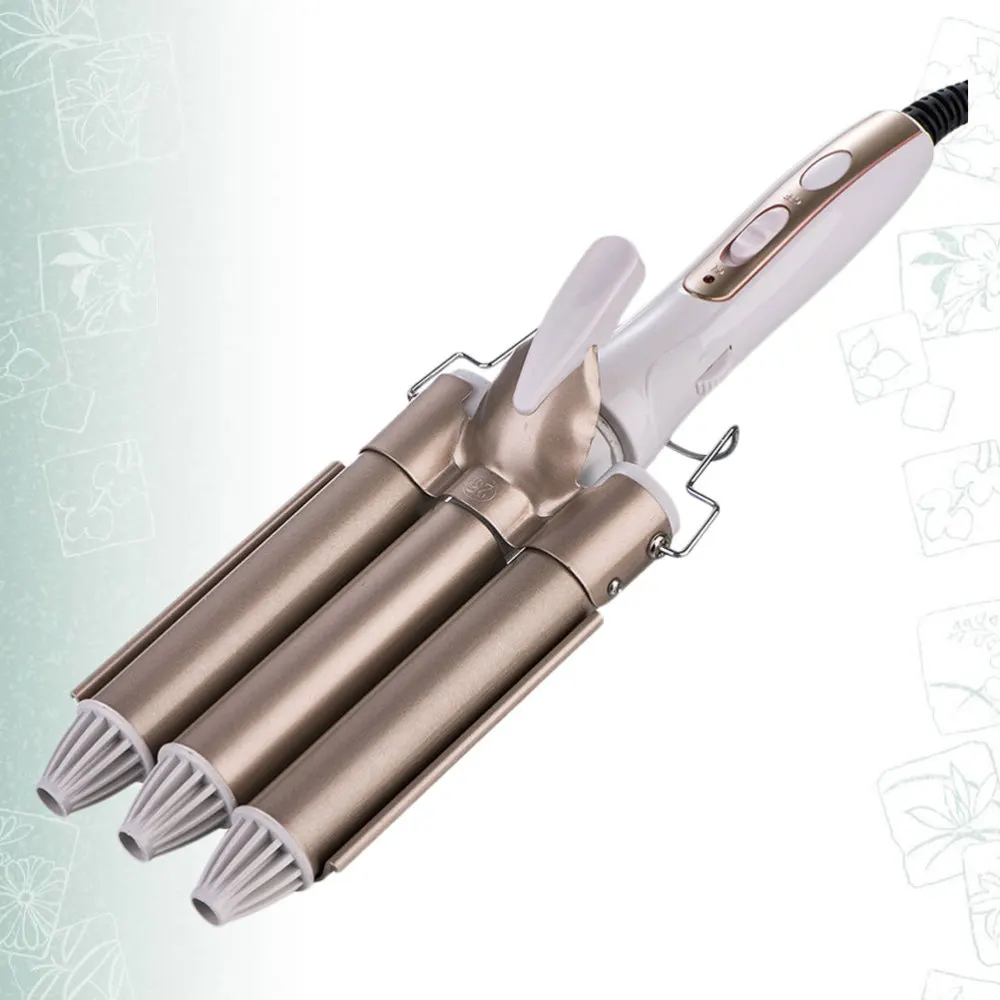 Large three-bar curling iron, egg roll head, 3-tube ceramic curling iron, household, with euro plug (25mm gold)
Large three-bar curling iron, egg roll head, 3-tube ceramic curling iron, household, with euro plug (25mm gold)