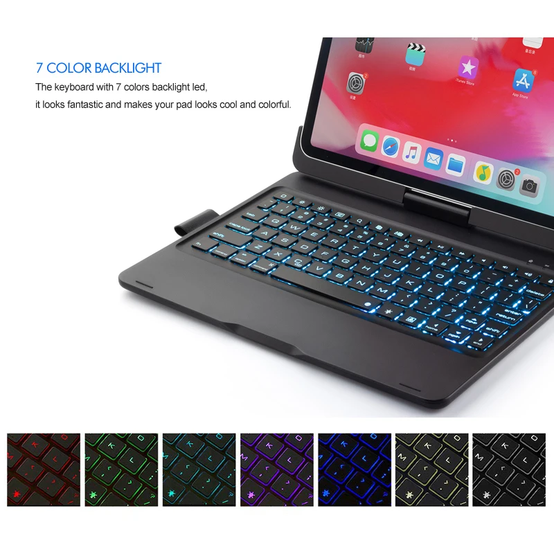 5.1 Bluetoothooth Keyboard for iPad pro 11" 2020 /iPad Air 4 10.9 " , 360 Rotating Backlight Keyboard With Pencil Holder 
5.1 Bluetoothooth Keyboard for iPad pro 11" 2020 /iPad Air 4 10.9 " , 360 Rotating Backlight Keyboard With Pencil Holder