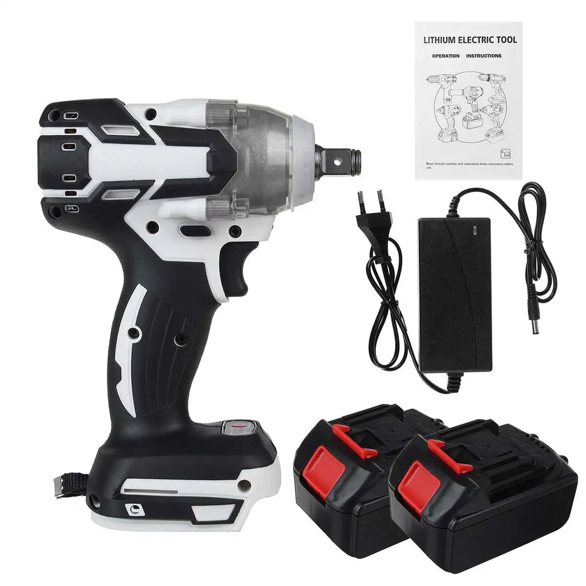 Drillpro Brushless Cordless Electric Impact Wrench Impact Drill 1/2" Rechargeable Wrench Power Tools with 18V Makita Battery
Drillpro Brushless Cordless Electric Impact Wrench Impact Drill 1/2" Rechargeable Wrench Power Tools with 18V Makita Battery