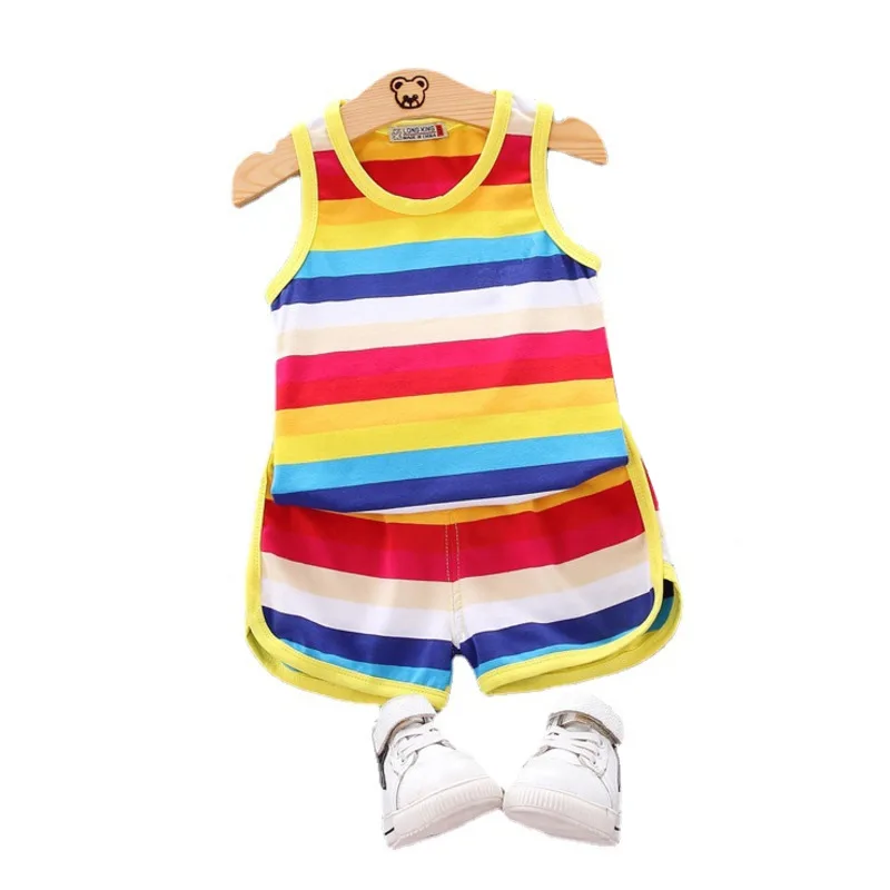 Toddler Casual Tracksuit New Summer Baby Striped Clothes Children Boys Girls Cotton Vest Shorts 2Pcs/sets Kids Infant Sportswear
Toddler Casual Tracksuit New Summer Baby Striped Clothes Children Boys Girls Cotton Vest Shorts 2Pcs/sets Kids Infant Sportswear