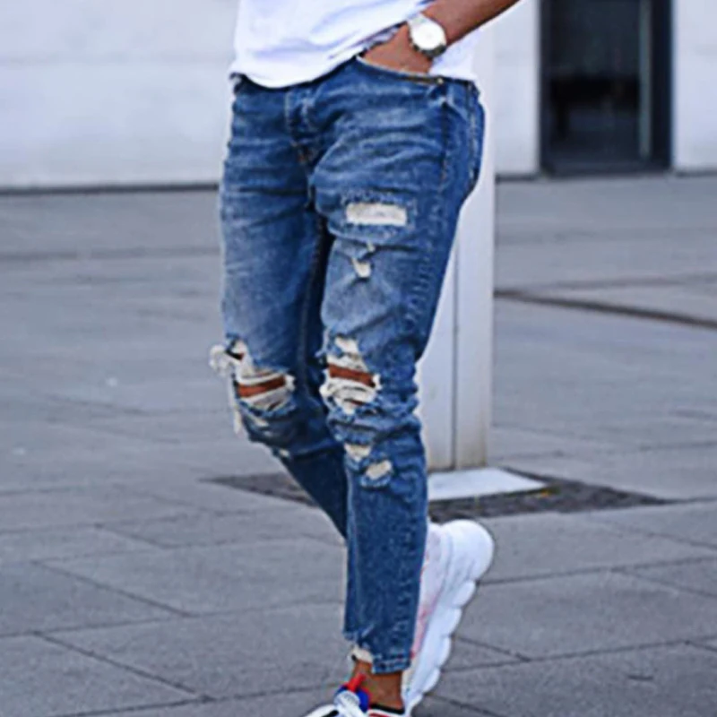 Fashion Blue Jeans Summer Caual Pants Men Hole ropa de hombre Male Jeans Sexy Denim Pencil Pants Streetwear Men's Clothing
Fashion Blue Jeans Summer Caual Pants Men Hole ropa de hombre Male Jeans Sexy Denim Pencil Pants Streetwear Men's Clothing