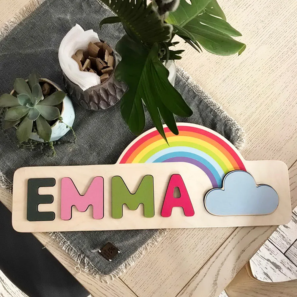 Детская Радужная головоломка с именем под заказ подарок персонализированный на