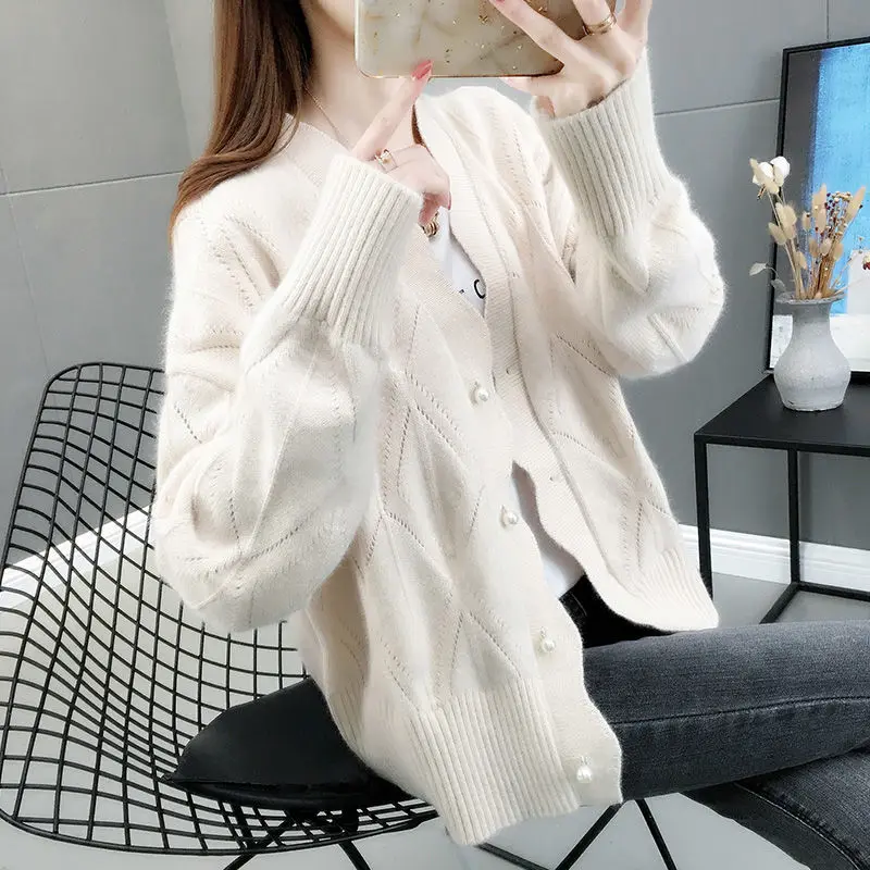 Spring Autumn Cardigan Women Vintage Solid Single Breasted Office Lady Female Casual Knitted Sweater Outerwear Chic Tops M70 
Spring Autumn Cardigan Women Vintage Solid Single Breasted Office Lady Female Casual Knitted Sweater Outerwear Chic Tops M70