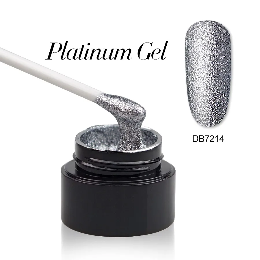 Гель-лак для ногтей Platinum Sequins розовое золото блестящий лак мерцающие блестки