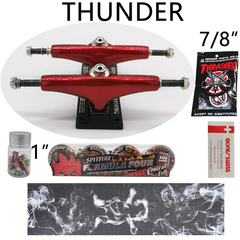 5inch THUNDER Skateboard Trucks Spitfire Skateboard Wheels Grizzly Grip Tape Good Quality Whole Set Selling
5inch THUNDER Skateboard Trucks Spitfire Skateboard Wheels Grizzly Grip Tape Good Quality Whole Set Selling