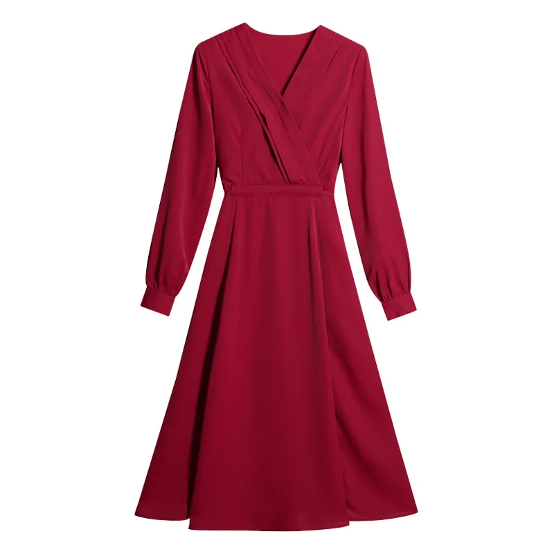 Fashion Red Chiffon Printing Elegant Loose Mini Dress New Women Lantern Full Sleeve Pleated Slim Party Night Dresses 
Fashion Red Chiffon Printing Elegant Loose Mini Dress New Women Lantern Full Sleeve Pleated Slim Party Night Dresses