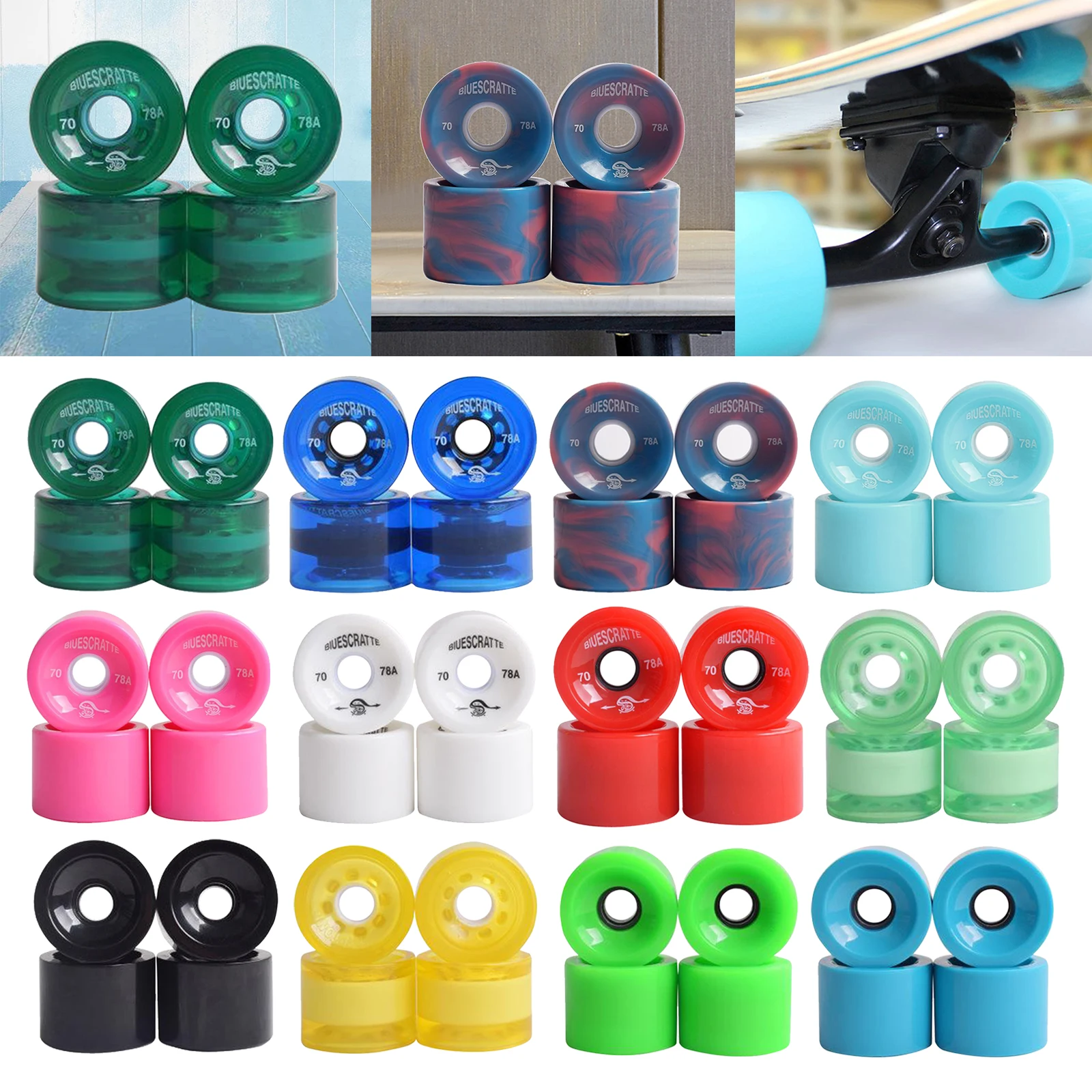 4pcs Durable Skateboard Wheels High Performance 78A Hardness Cruiser Roller Wheel ABEC-9 Bearing Skateboard Wheels Acces 51x70mm
4pcs Durable Skateboard Wheels High Performance 78A Hardness Cruiser Roller Wheel ABEC-9 Bearing Skateboard Wheels Acces 51x70mm