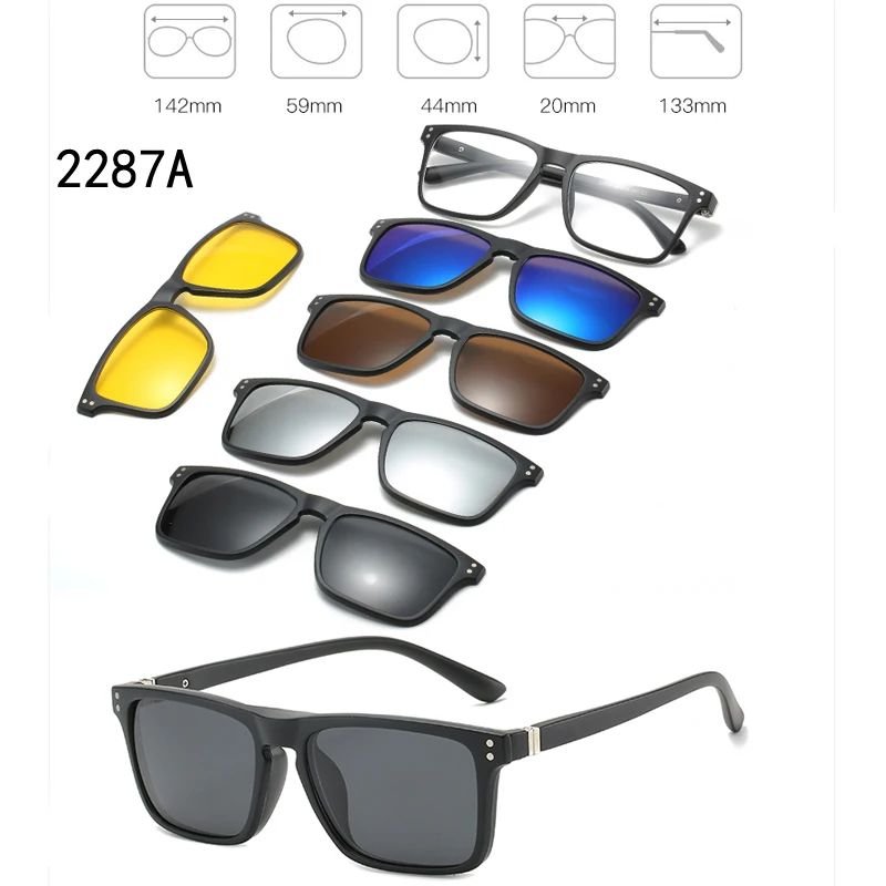 A 5 In 1 Custom Men Women Polarized Optical Magnetic Sunglasses Clip Magnet Clip on Sunglasses
A 5 In 1 Custom Men Women Polarized Optical Magnetic Sunglasses Clip Magnet Clip on Sunglasses