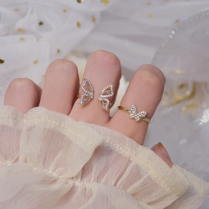 Fashionable Butterfly Micro-inlaid Crystal Open Finger Ring Exquisite Shiny Rings for Women Birthday Gift Wholesale
Fashionable Butterfly Micro-inlaid Crystal Open Finger Ring Exquisite Shiny Rings for Women Birthday Gift Wholesale