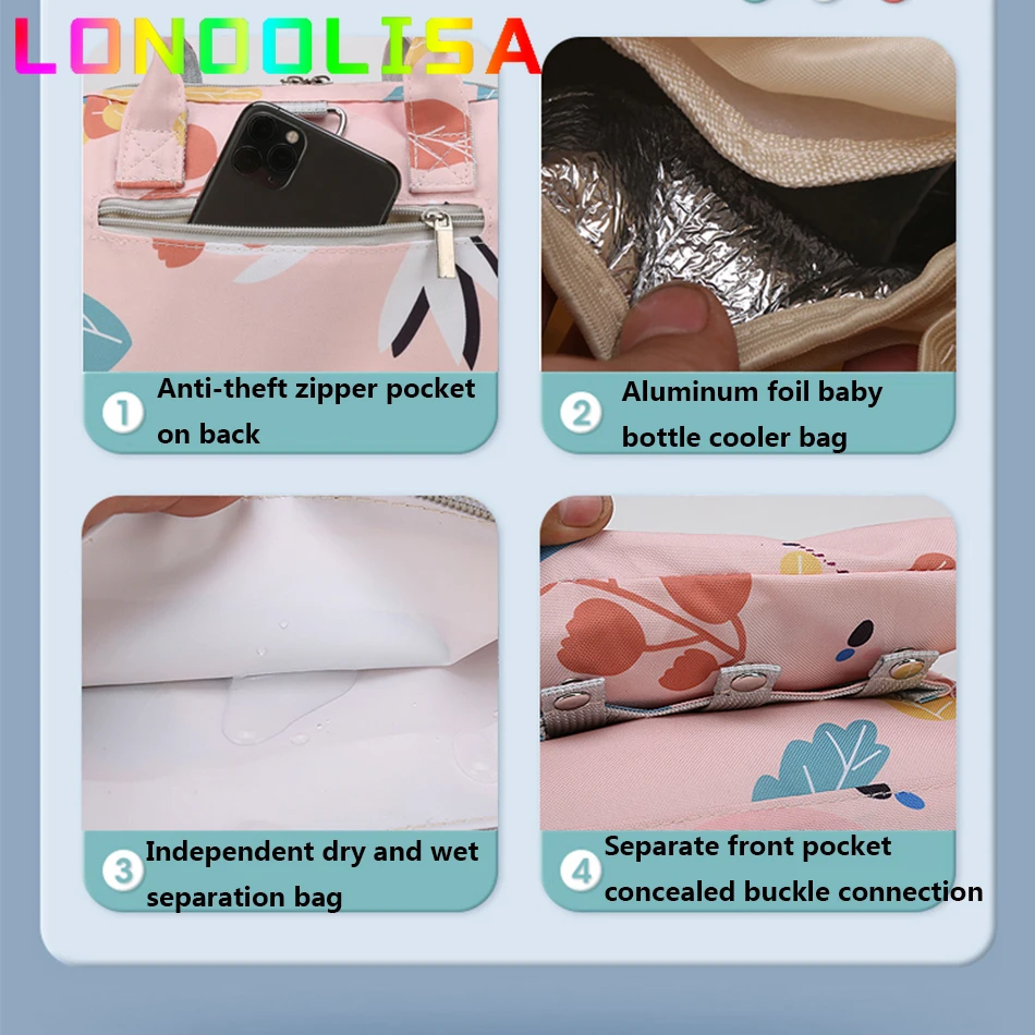 4 In 1 Mummy Maternity Nappy Handle Bag Travel Wash Backpack Baby Care Nursing Women Cosmetic Bag Bento Tinfoil Insulation Sac
4 In 1 Mummy Maternity Nappy Handle Bag Travel Wash Backpack Baby Care Nursing Women Cosmetic Bag Bento Tinfoil Insulation Sac