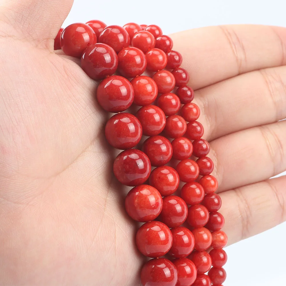 6 8 10mm Natural Red Coral Jades Round Stone Beads Loose Spacer Beads For Jewelry DIY Making Bracelet Necklace Accessories 15''
6 8 10mm Natural Red Coral Jades Round Stone Beads Loose Spacer Beads For Jewelry DIY Making Bracelet Necklace Accessories 15''