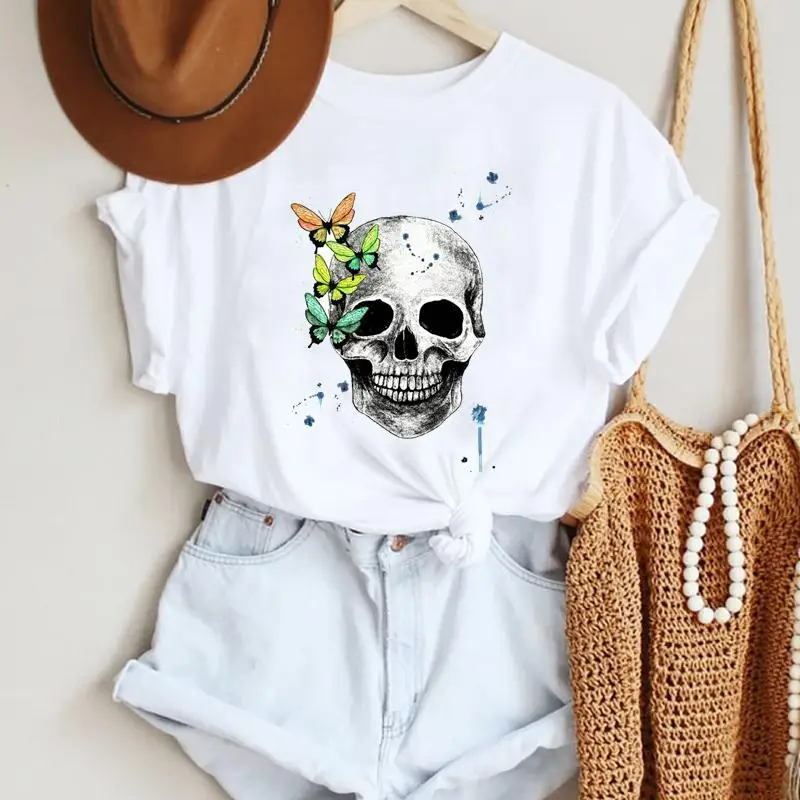 Women Cartoon Skull Watercolor New Short Sleeve Fashion Summer Lady Print Tee Graphic T Top Female Tshirts Clothes T-Shirt
Women Cartoon Skull Watercolor New Short Sleeve Fashion Summer Lady Print Tee Graphic T Top Female Tshirts Clothes T-Shirt